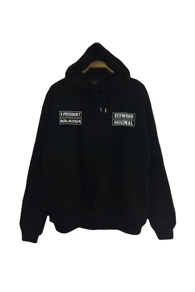 Sons of Anarchy Yama baskıları: V.President Men baskılı siyah kapüşonlu sweatshirt