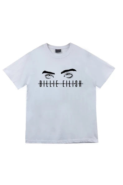 fame-stoned Billie Eilish Baskılı Unisex %100 Pamuk Sarı T-shirt