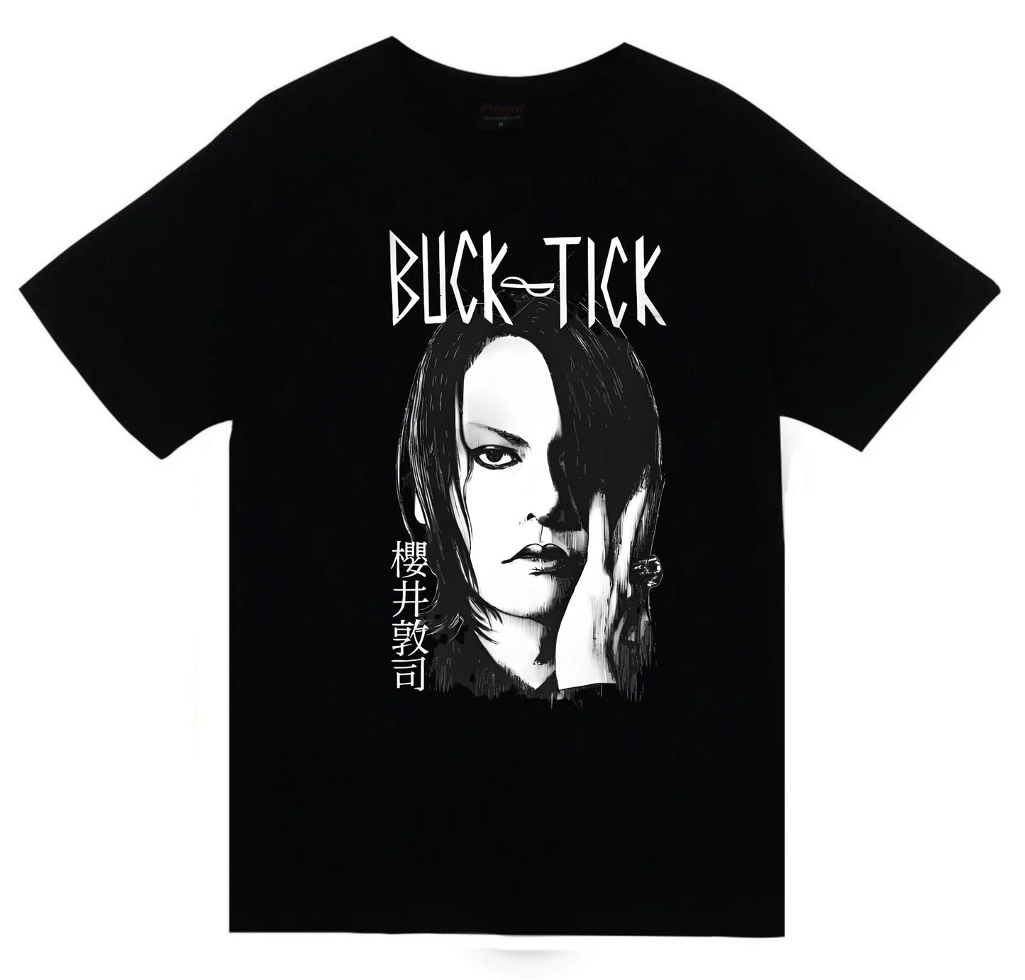 Buck Tick - Müzik Grubu - Atsushi Sakurai Baskılı Unisex %100 Pamuk Siyah T-shirt