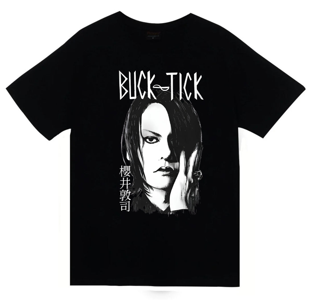 Buck Tick - Müzik Grubu - Atsushi Sakurai baskılı siyah tişört