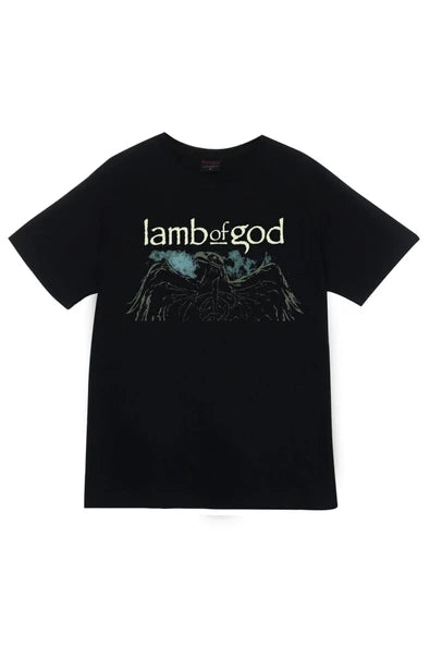 fame-stoned Lamb Of God Baskılı Unisex %100 Pamuk Siyah T-shirt