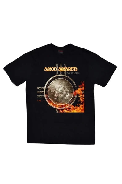 fame-stoned Amon Amarth Baskılı Unisex %100 Pamuk Siyah T-shirt