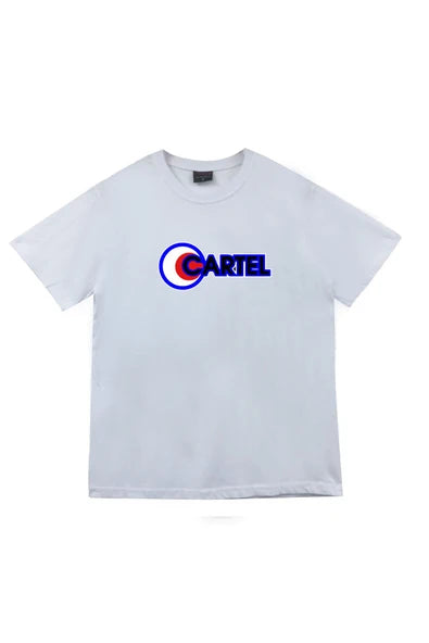 fame-stoned Cartel Baskılı Unisex %100 Pamuk Beyaz T-shirt