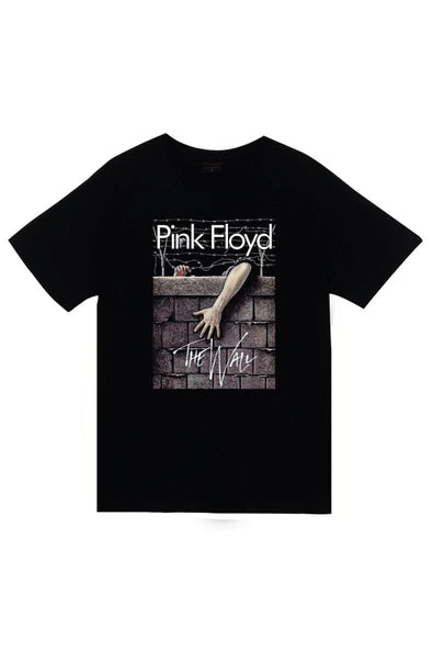 fame-stoned Pink Floyd Baskılı Unisex %100 Pamuk Siyah T-shirt