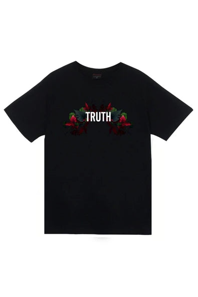 fame-stoned Truth Baskılı Unisex %100 Pamuk Siyah T-shirt