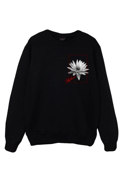 Fame Stoned baskılı siyah sweatshirt