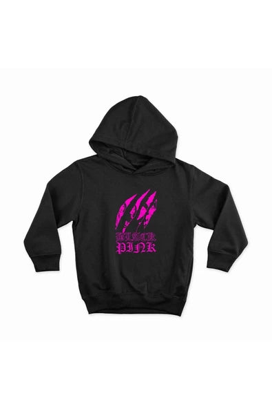 BLACKPINK baskılı siyah kapüşonlu sweatshirt