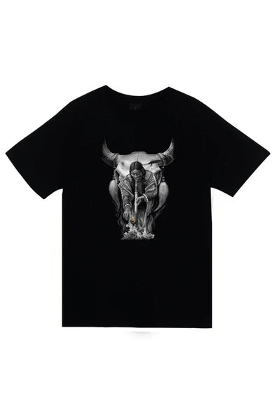 fame-stoned Unisex Siyah Baskılı T-Shirt