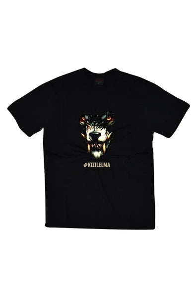 fame-stoned Unisex Siyah Kızılelma Baskılı T-shirt