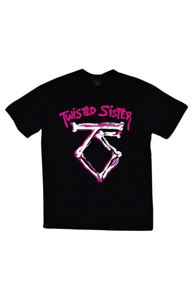 Twisted Sister baskılı siyah tişört