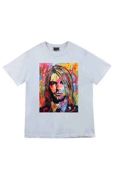 Nirvana baskılı beyaz tişört