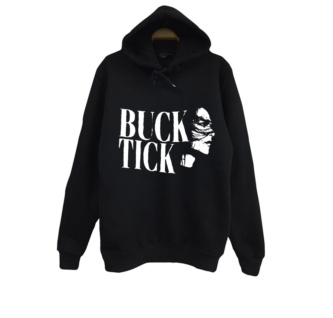 Buck Tick - Müzik Grubu - Atsushi Sakurai Logo baskılı siyah kapüşonlu sweatshirt
