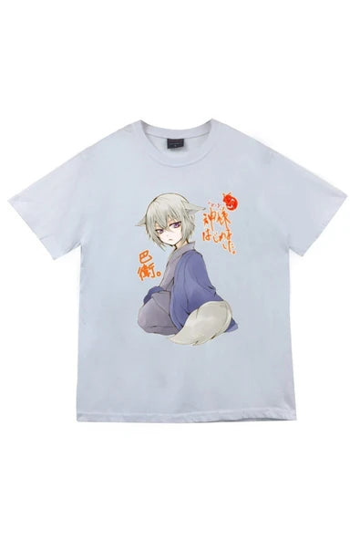 fame-stoned Unisex Beyaz Kamisama Baskılı T-shirt