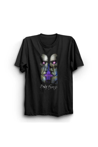 fame-stoned Pink Floyd Baskılı Unisex %100 Pamuk Siyah T-shirt