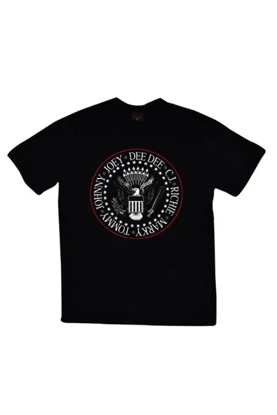 fame-stoned Unisex Siyah Ramones Baskılı T-Shirt