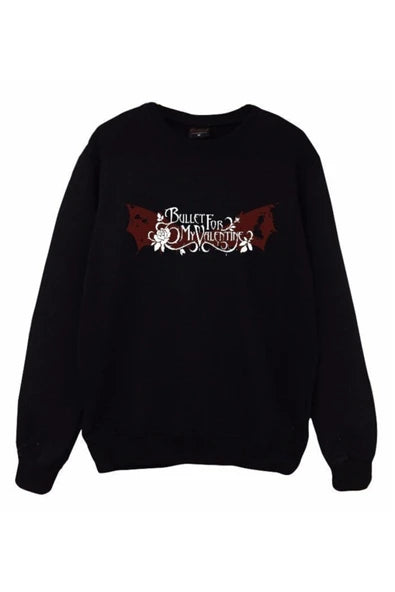 Bullet For My Valentıne baskılı siyah sweatshirt