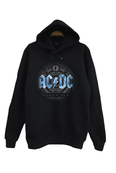 Pubg Black Ice albüm amblemi baskılı siyah kapüşonlu sweatshirt