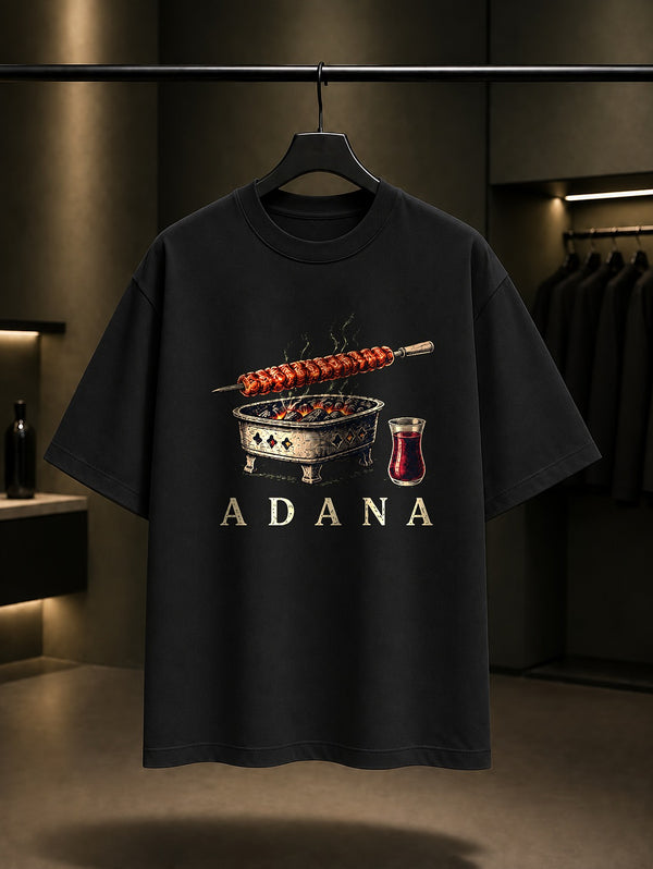 Adana Kebabı baskılı siyah t-shirt