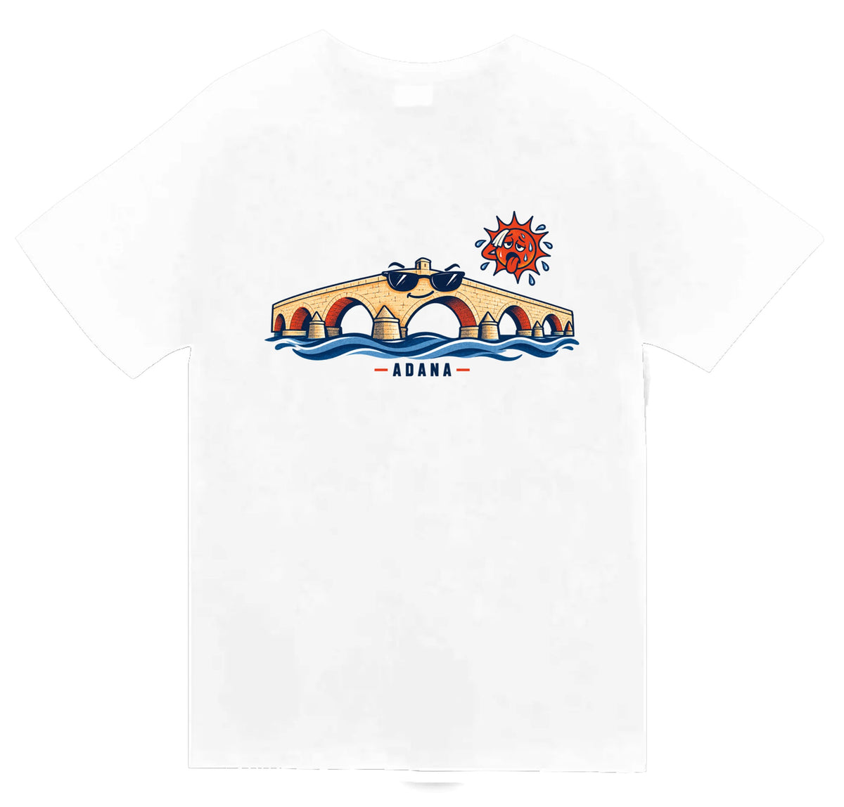 Adana Taşköprü baskılı beyaz t-shirt