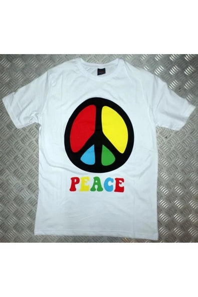 fame-stoned Peace Baskılı T-shirt