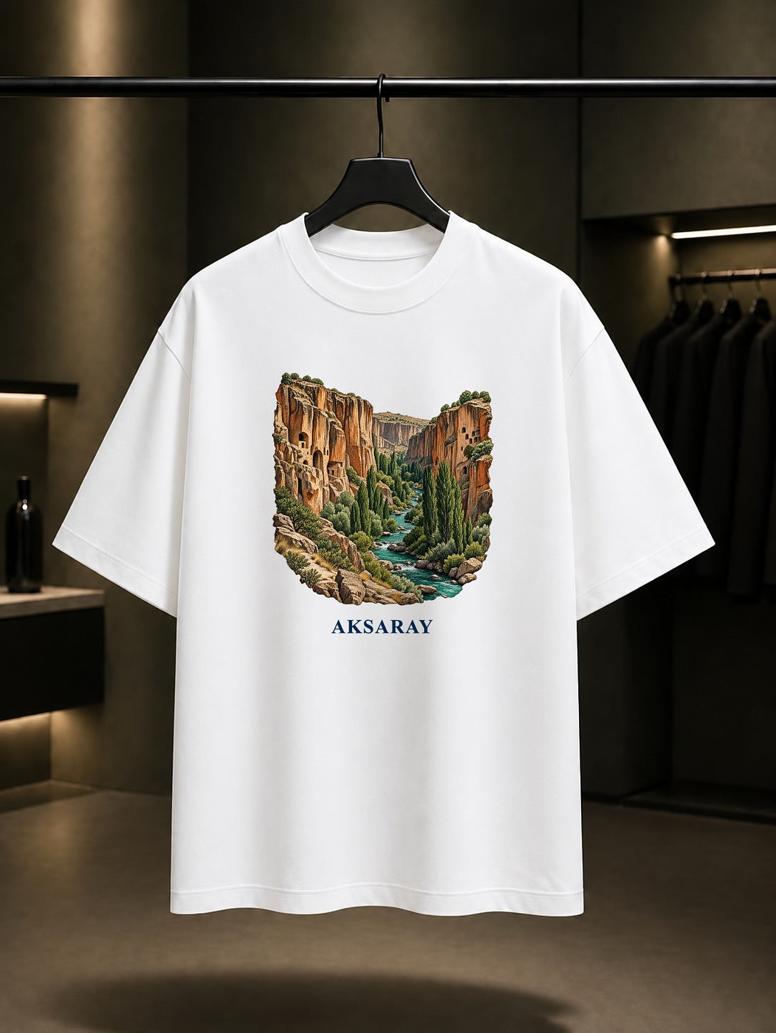 Aksaray Ihlara Vadisi baskılı beyaz t-shirt
