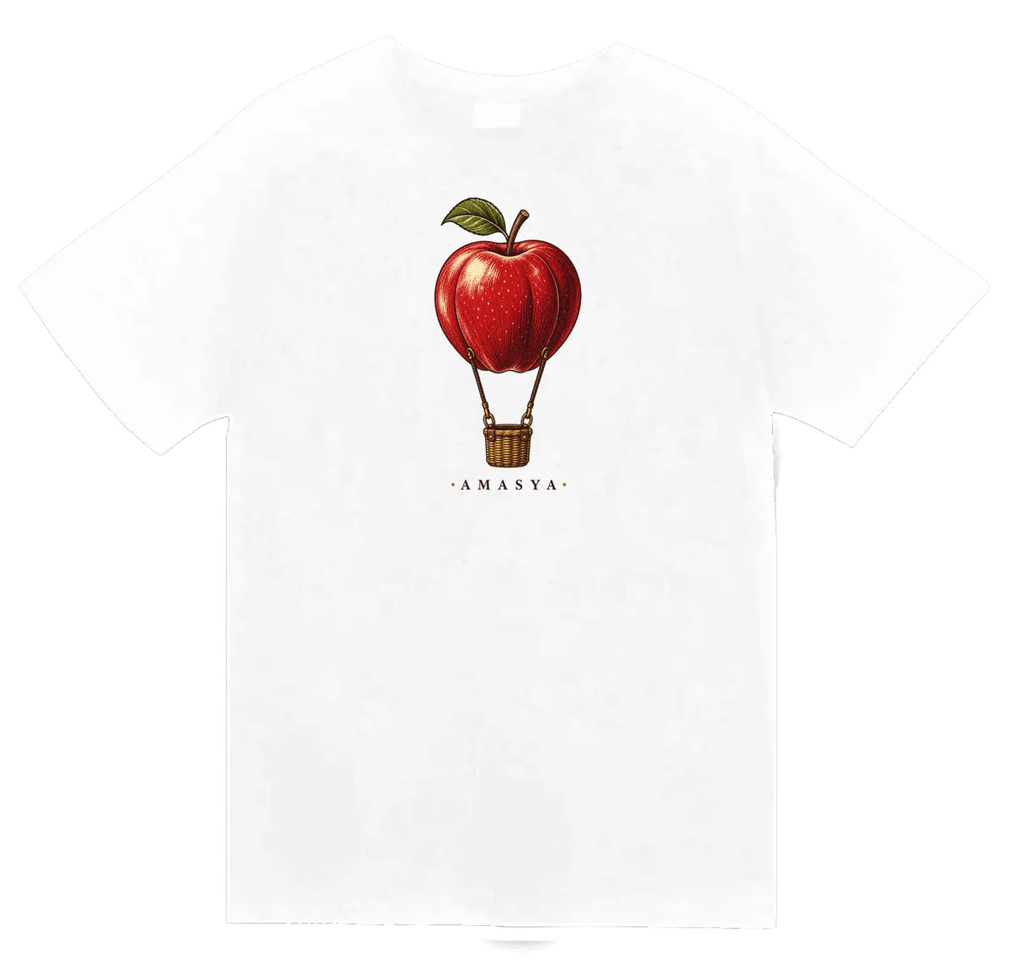 Amasya Elması baskılı beyaz t-shirt