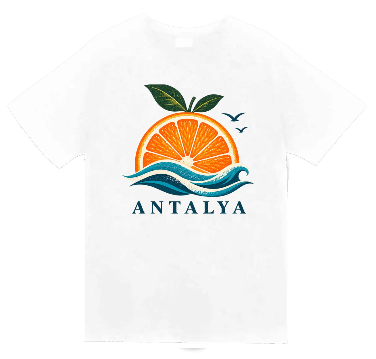 Antalya Finike Portakalı baskılı beyaz t-shirt