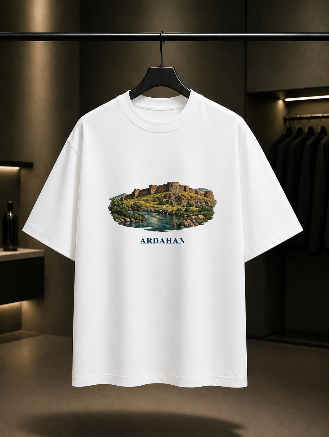 Ardahan Kalesi baskılı beyaz t-shirt