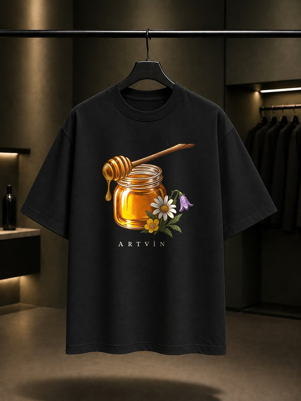 Artvin Balı baskılı siyah t-shirt