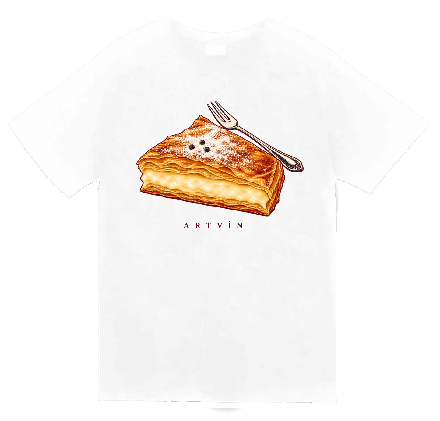Artvin Hopa Laz Böreği baskılı beyaz t-shirt