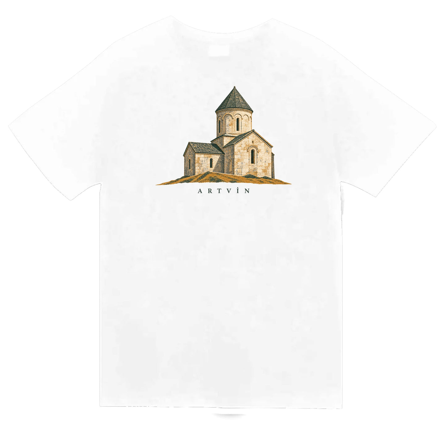 Artvin İşhan Kilisesi baskılı beyaz t-shirt