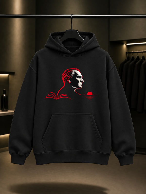 Red Thread Baskılı Unisex %100 Pamuk Kapüşonlu Sweatshirt