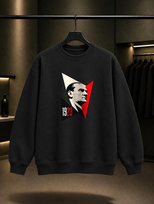 Folded Time Baskılı Unisex %100 Pamuk Sweatshirt