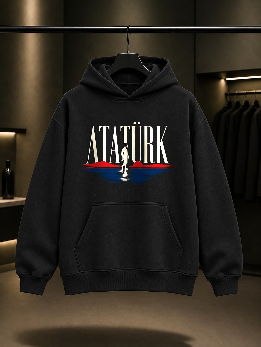 Sea Of Letters Baskılı Unisex %100 Pamuk Kapüşonlu Sweatshirt