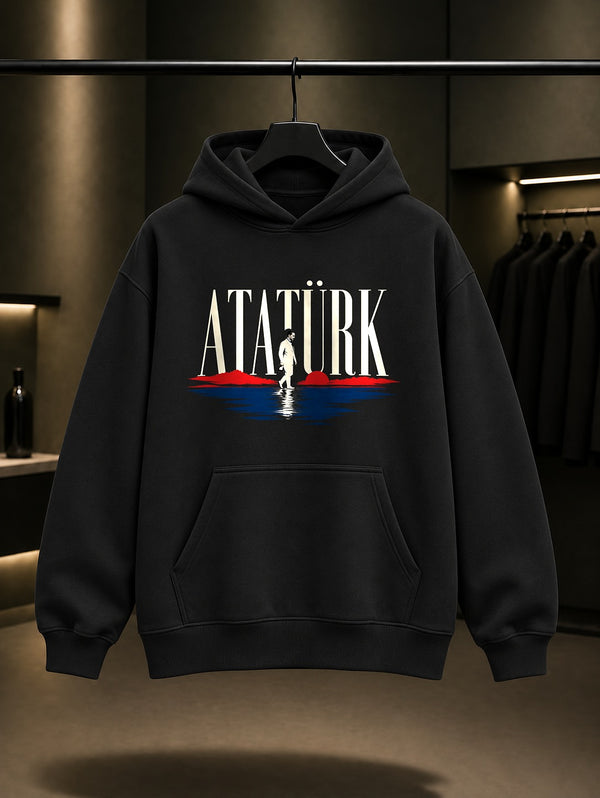 Sea Of Letters Baskılı Unisex %100 Pamuk Kapüşonlu Sweatshirt