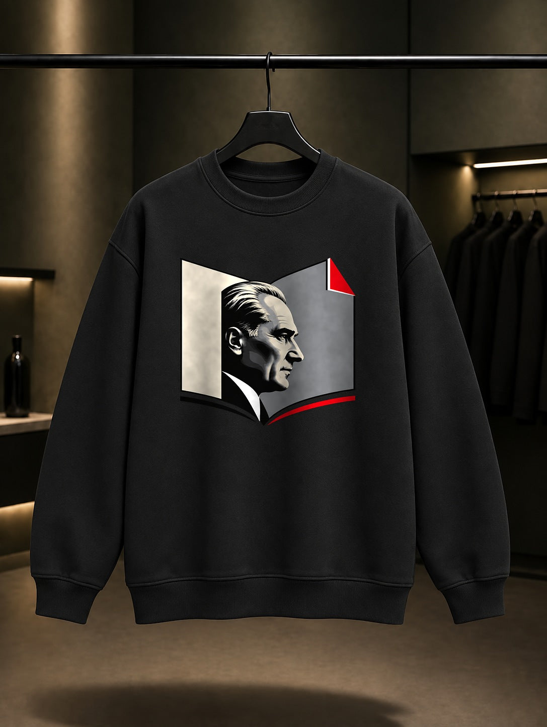 Open Page Baskılı Unisex %100 Pamuk Sweatshirt