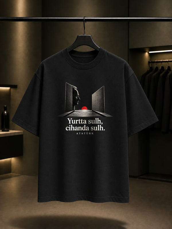 Peace Fold Baskılı Unisex %100 Pamuk Tişört