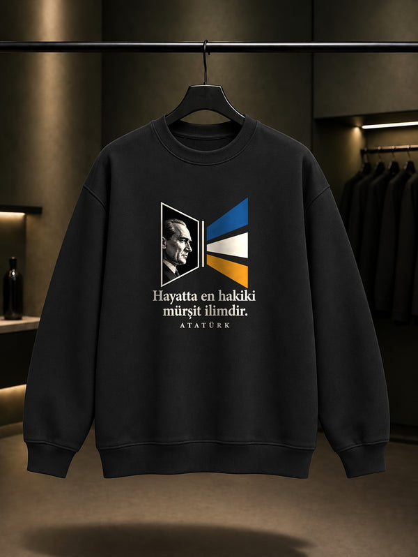 Science Prism Baskılı Unisex %100 Pamuk Sweatshirt