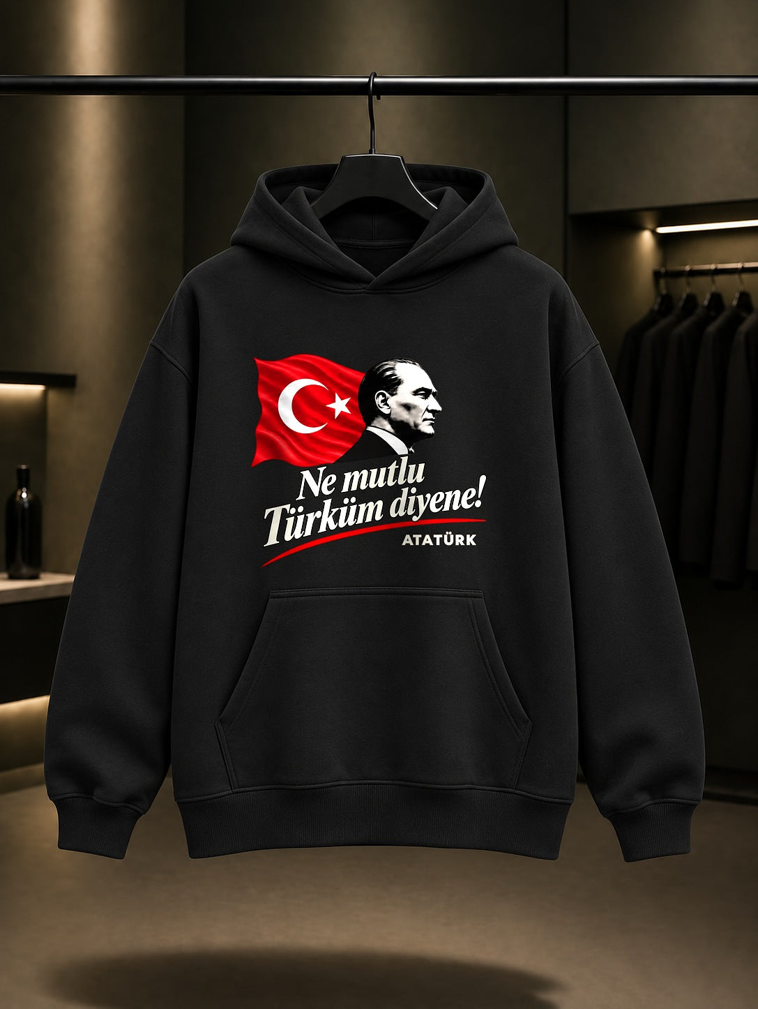 Turkum Voice Baskılı Unisex %100 Pamuk Kapüşonlu Sweatshirt