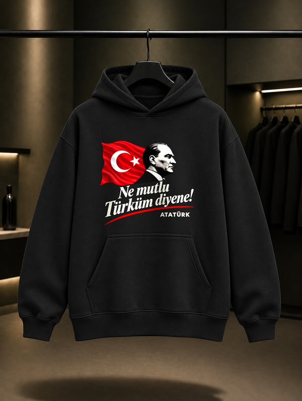 Turkum Voice Baskılı Unisex %100 Pamuk Kapüşonlu Sweatshirt