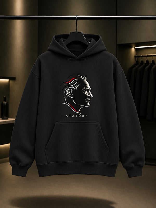 Contour Memory Baskılı Unisex %100 Pamuk Kapüşonlu Sweatshirt