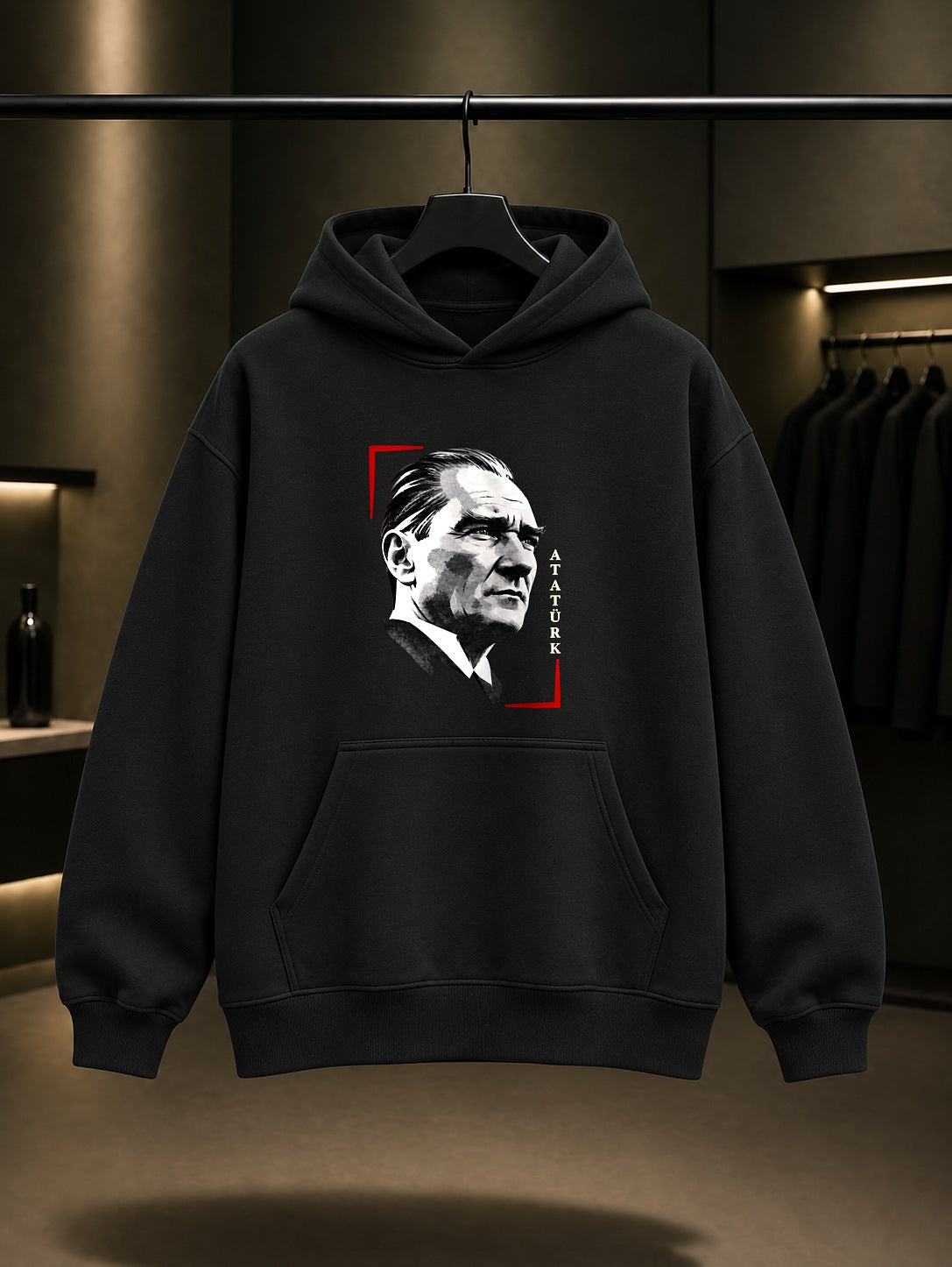 Light Window Baskılı Unisex %100 Pamuk Kapüşonlu Sweatshirt