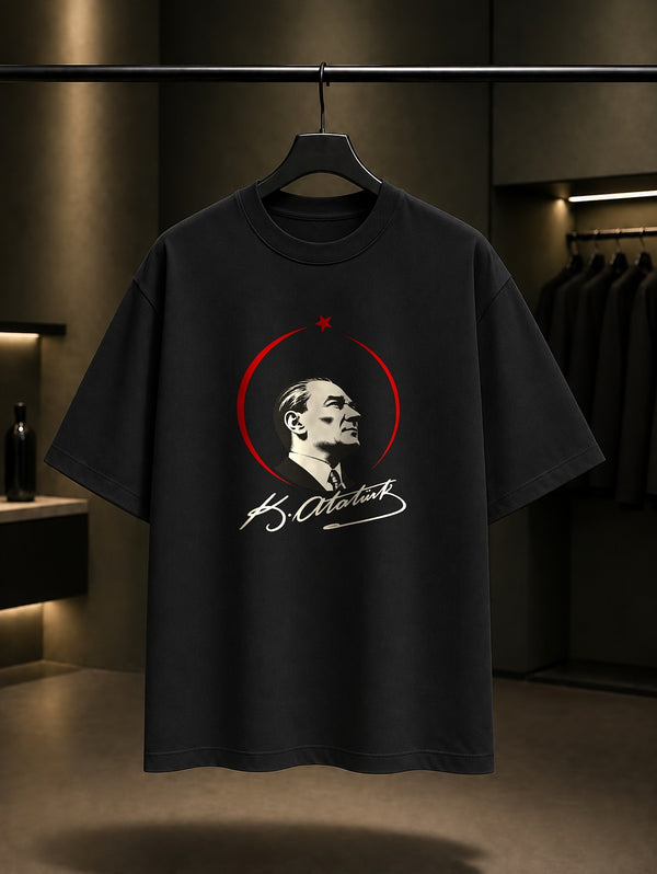 Crescent Orbit Baskılı Unisex %100 Pamuk Tişört