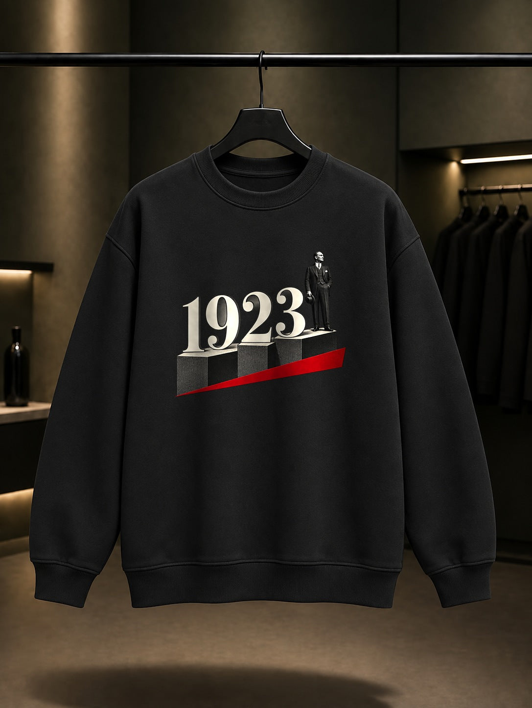 Republic Stair Baskılı Unisex %100 Pamuk Sweatshirt