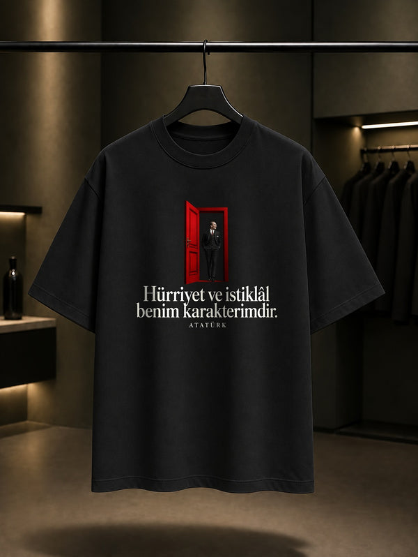Freedom Door Baskılı Unisex %100 Pamuk Tişört