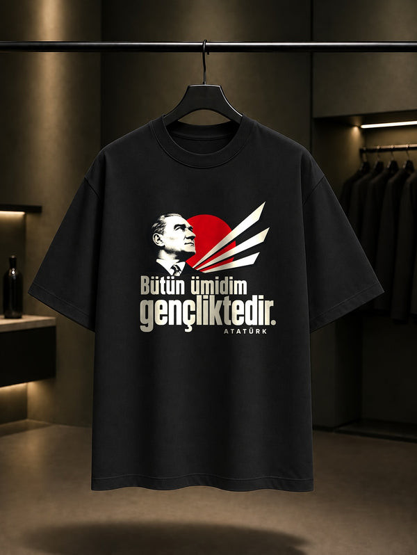 Youth Sun Baskılı Unisex %100 Pamuk Tişört