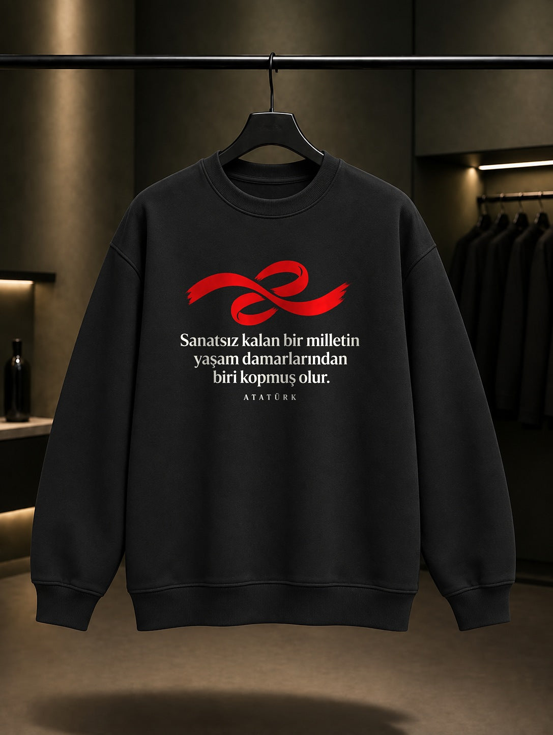 Art Lifeline Baskılı Unisex %100 Pamuk Sweatshirt