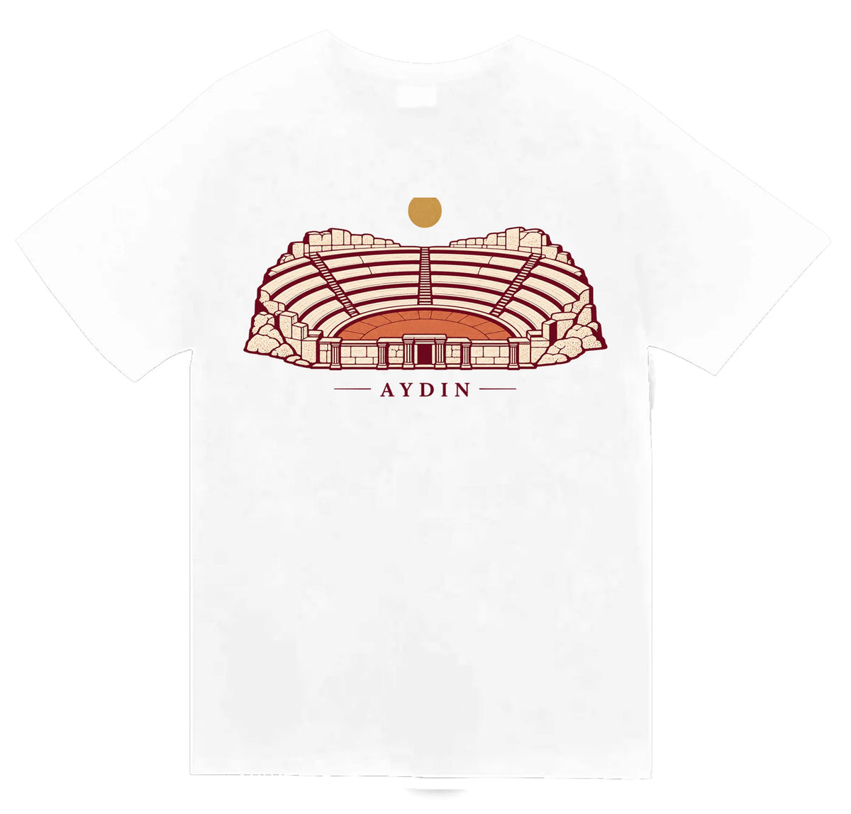 Aydın Milet Tiyatrosu baskılı beyaz t-shirt