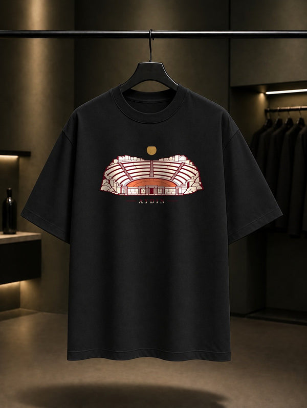 Aydın Milet Tiyatrosu baskılı siyah t-shirt