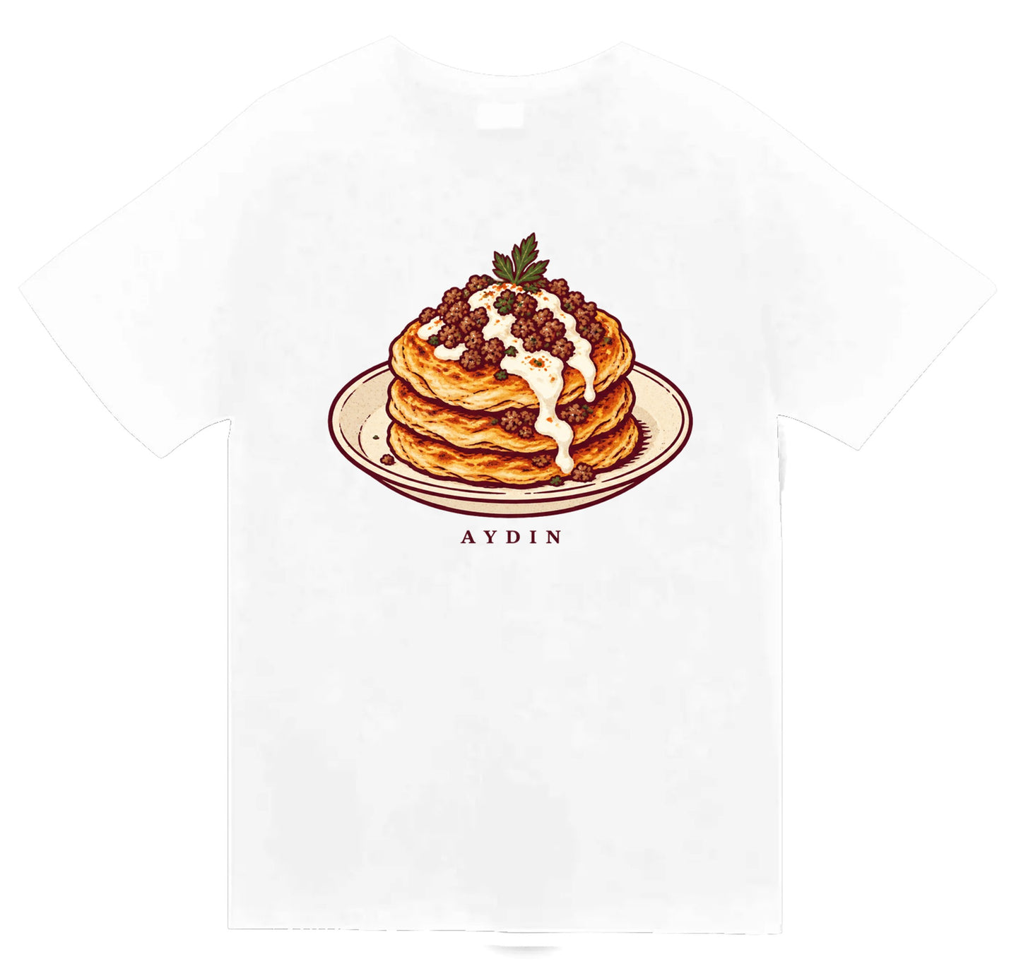 Aydın Paşa Böreği baskılı beyaz t-shirt